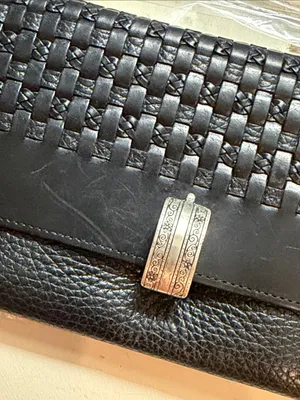 💳💳💳BOGOHO💳💳💳Brighton Black Woven Leather Clutch Wallet with Silver Accent thumbnail 3