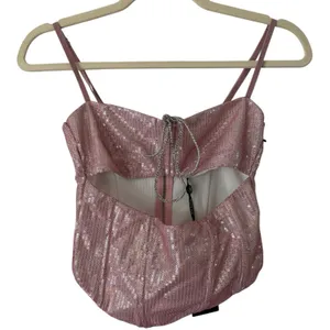 NWT White Fox Can’t Slow Down Bustier Top Pink Sequins Size XS thumbnail 2
