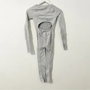 Free People Good Karma Long Sleeve Jumpsuit Grey XS/S thumbnail 8