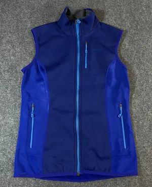Patagonia Adze Hybrid Vest Womens Small Blue Full Zip Softshell Fleece Lined thumbnail 1