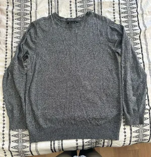 21 Men knit pullover lightweight gray sweater size medium thumbnail 1
