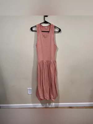 Daily Practice by Anthropologie Center Court Midi Dress Ribbed Solid M EUC thumbnail 2