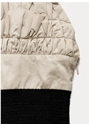 ZARA Contrasting Ruffled Top thumbnail 6