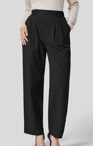 Halara 163H.- HighWaisted Plicated Side Pocket Wide Leg Palazzo Work Cotton Pants thumbnail 1