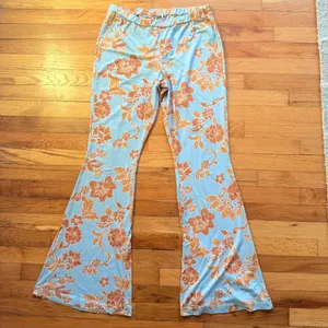 FREE PEOPLE‎ Make A Statement Floral Flared Bell Bottom Pants Paisley size Large thumbnail 3