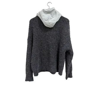 OFFLINE by Aerie Womens Confetti Knit Hoodie Sweater Gray Multi Color Medium thumbnail 2