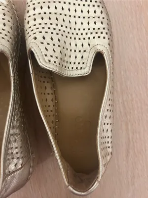 Franco Sarto Perforated Metallic Slip-On Loafers in Champagne thumbnail 3