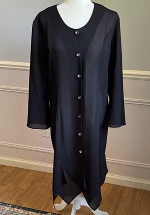 Dark Academia Vintage Chiffon Shirt Dress Witchy Whimsigoth Vampy Dolce Sz Med thumbnail 5