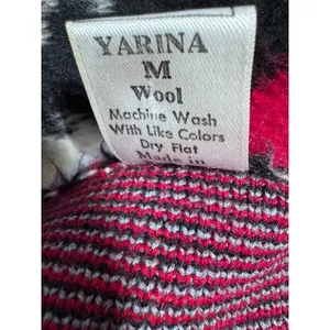 Yarina Womens Medium Red Wool Eagle American Full Zip Fleece Jacket Southwestern thumbnail 3