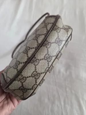 Gucci Beige GG Supreme Canvas Crossbody with Brown Leather & Green-Red Web thumbnail 10
