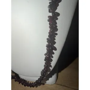 Vintage Garnet Dark Purple Bead Chip Necklace thumbnail 3