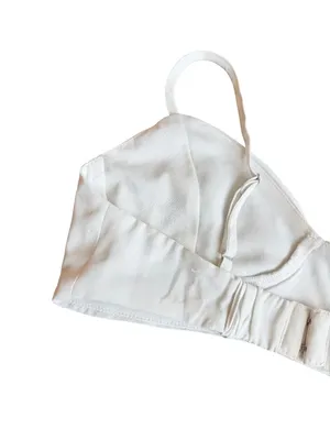 Princess Polly White Ivory Triangle Bralette Adjustable Strap Size 6 Women's thumbnail 3