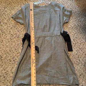Zara TRF collection Gray Shift Dress With‎ Black Ribbon Sides, Small thumbnail 6