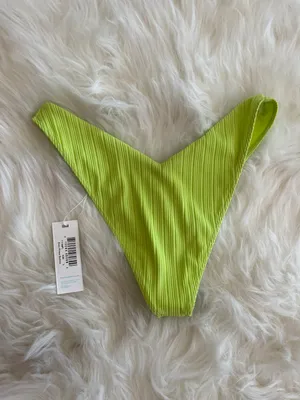 Frankies Bikinis Enzo Plissé Cheeky Bikini Bottom Kiwi Green L thumbnail 4