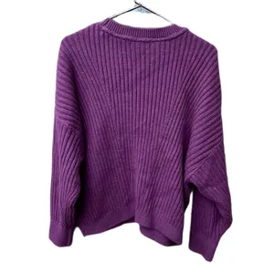 Tommy Hilfiger size L cable-knit dark berry sweater. thumbnail 3