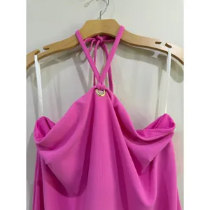 Boston Proper Pink Halter Bodycon Cocktail Dress Size‎ Medium thumbnail 3