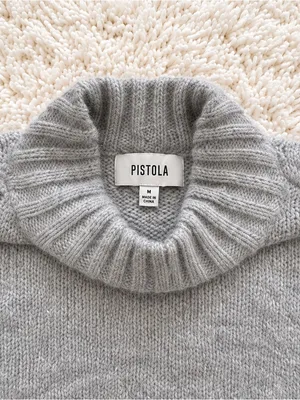 PISTOLA Carlen Alpaca Mock Neck Sweater – Light Heather Grey – M thumbnail 6