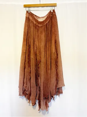 Free People‎ Follow Me Ruffle Skirt size 12 Boho Flowy Airy Ruffle Romantic thumbnail 5