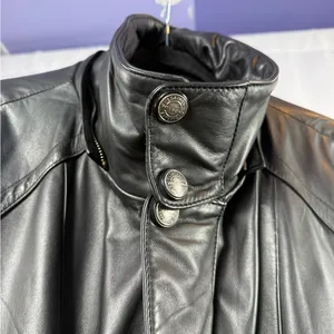 Vintage‎ Wilson Leather Full Zip Drawstring Waist Jacket in Black Size Large thumbnail 4
