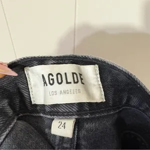 AGOLDE 90s Jean High Rise Distressed Straight Leg Jeans Washed Black Size 24 thumbnail 4