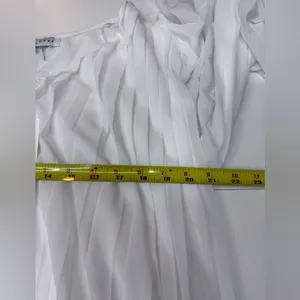 NEW Anthropologie Elegant White Endless Rose V-Neck Chiffon Romper size M thumbnail 7