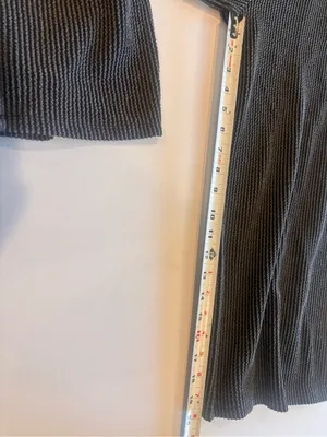 7th RAY Striped Ribbed Tank‎ Jumpsuit in Black & Grey Cropped with Pockets thumbnail 6