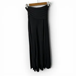 Elan Convertible Maxi Skirt Dress Black Tie-Front Size Large Minimalist Boho thumbnail 2