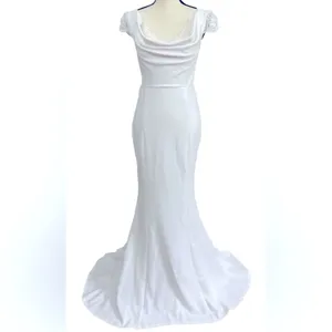 LULU's Bridal Wedding Chic Modern Sexy Elegant Lace Mermaid Trumpet Gown NWOT thumbnail 5
