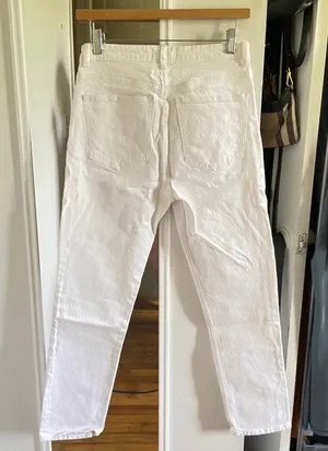 ZARA White Straight Leg Jeans thumbnail 4