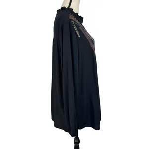 Torrid SZ 2 (2X-Large) Tunic Top Embroidered Ruffled Neck Long Balloon Sleeves thumbnail 5