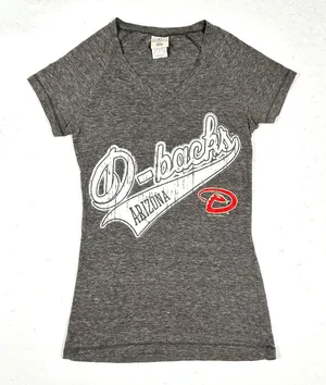 MLB Arizona Diamondbacks‎ T-Shirt Womens Small V-Neck Sporty Chic Gameday Gray thumbnail 1
