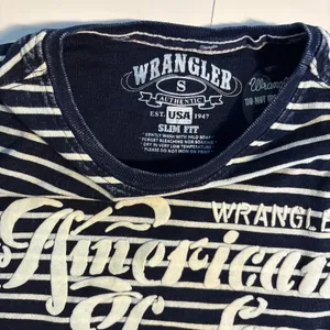 Vintage Wrangler Women's Blue And White American Indigo Size Small. thumbnail 3