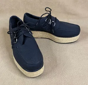 TUK Footwear Black Canvas Platform Shoe‎ Sneaker Lace Up Women's Casual US 7 EUC thumbnail 1