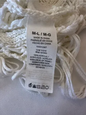 Garage Womens Crochet Top M/L White Fringe Boho Open Knit Festival Beach Hippie thumbnail 5
