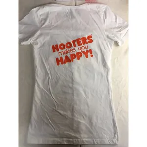 B43 Hooters Girl Worn Super Sexy Uniform VNeck Tee White Size XS thumbnail 4