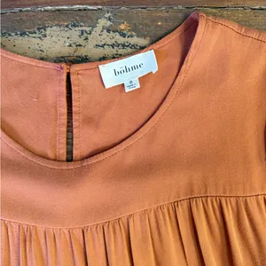 Bohme Bohemian Danae Tiered Camel Brown Midi Dress Sz Small 🍄 thumbnail 9