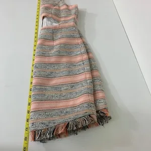 Lovers +‎ Friends Striped Cutout Mini Dress Coral Frayed Fringe Hem XS RN132829 thumbnail 5