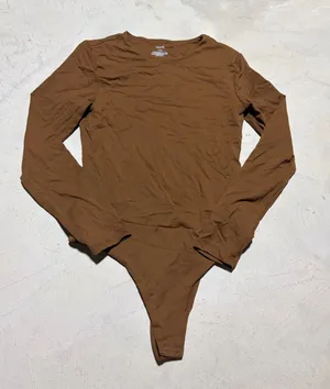 Nuuds Long Sleeve Brown Bodysuit small thumbnail 1