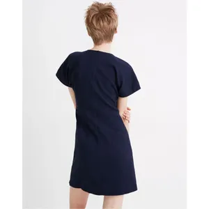 Madewell Cross-Front Flutter-Sleeve Mini Dress in Dark Nightfall Sz M‎ thumbnail 4