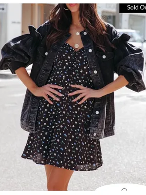 VICI Avec Les Filles Nayla acid wash denim jacket - black thumbnail 1