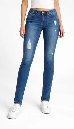 FRAME Granville Skinny Jeans Blue Distressed Low Rise Stretch Womens Size 24 thumbnail 1