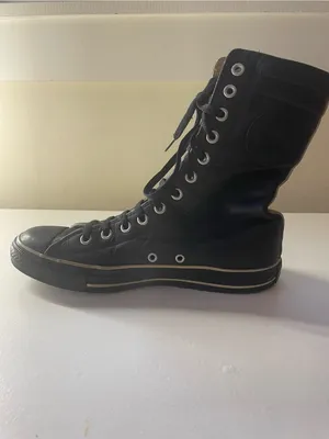 Converse Chuck Taylor All Star X-Hi Black Leather High Top Sneakers size M7 / W9 thumbnail 2