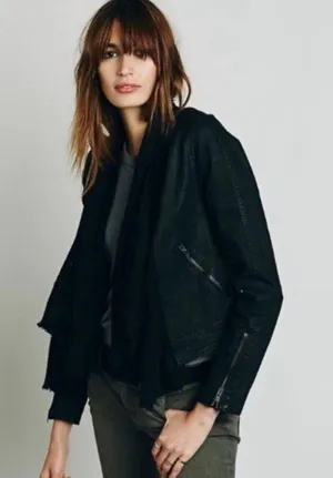 Free People Moto Jacket Black thumbnail 1