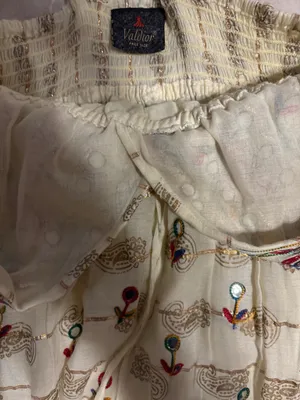 ValDior Cream Maxi Dress with Multicolor Embroidery thumbnail 4