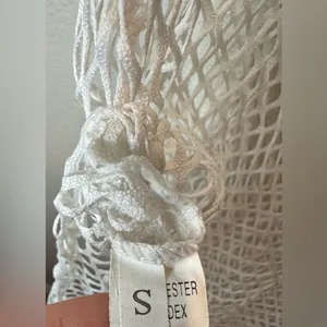 SHEIN Women’s White Fishnet‎ Sleeveless Cover-Up Size S/M thumbnail 5