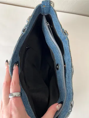 Handmade Wrangler Fringe Western Denim Shoulder Bag Purse thumbnail 5