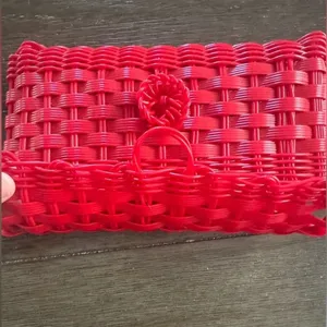Flex all day best clutch ever Red Woven Clutch Bag no flaws thumbnail 2