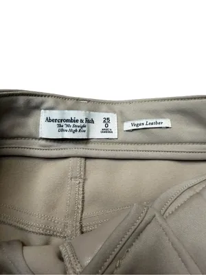 ✨ Abercrombie & Fitch‎ 90s Straight Ultra High Rise Vegan Leather Pants 25 ✨ thumbnail 4