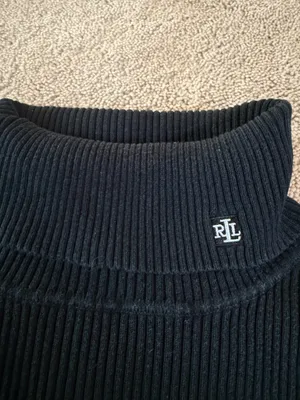 Lauren Ralph Lauren Black Ribbed Turtleneck – Petite Large thumbnail 3