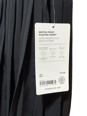 Athleta Match Point Pleated Skort Black Size Large NWT Tennis Golf $79 thumbnail 6
